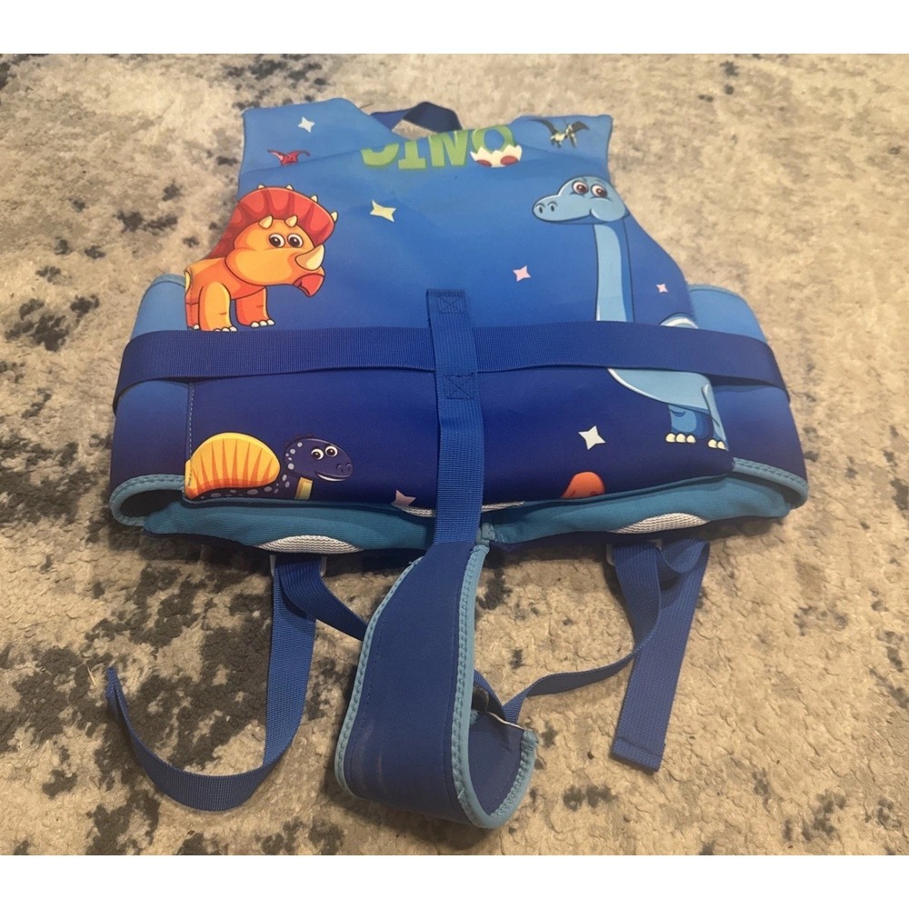 REALIKE Life Todder / Youth  Shark Print Blue Swim Vest Jacket Sz Large 2-10 Yrs